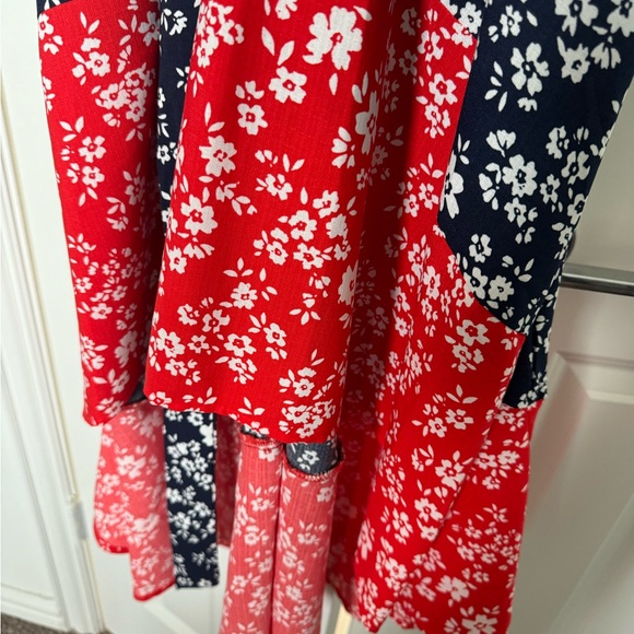 Vince Camuto NWT High Low Hem Navy Red-Orange & White Size 6 - Picture 4 of 4